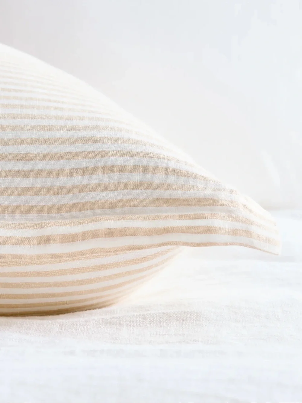 Quince Euro Sham Natural / White Stripe European Linen 26x26